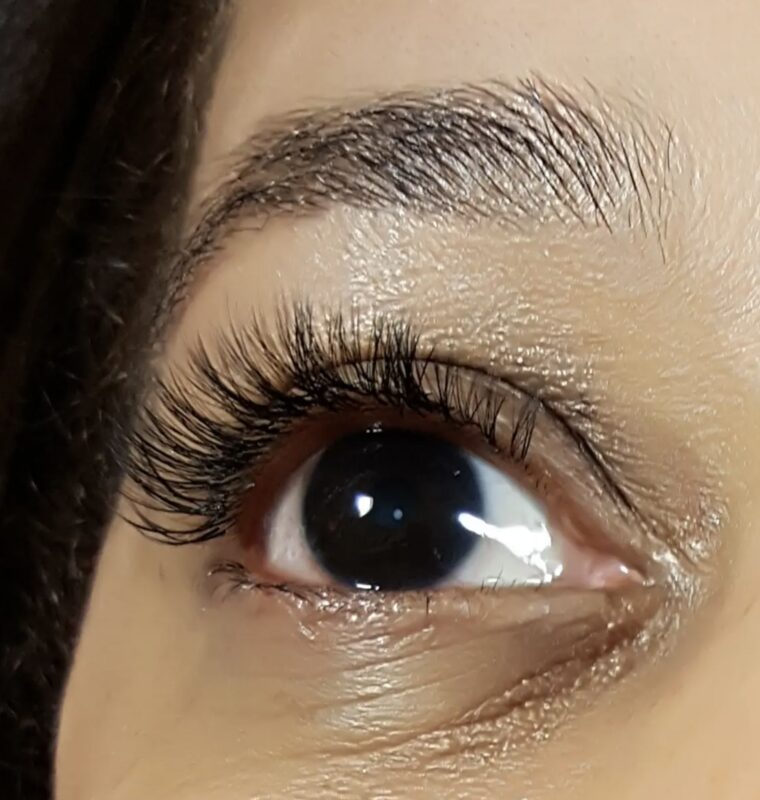 Volume lash extensions, close-up